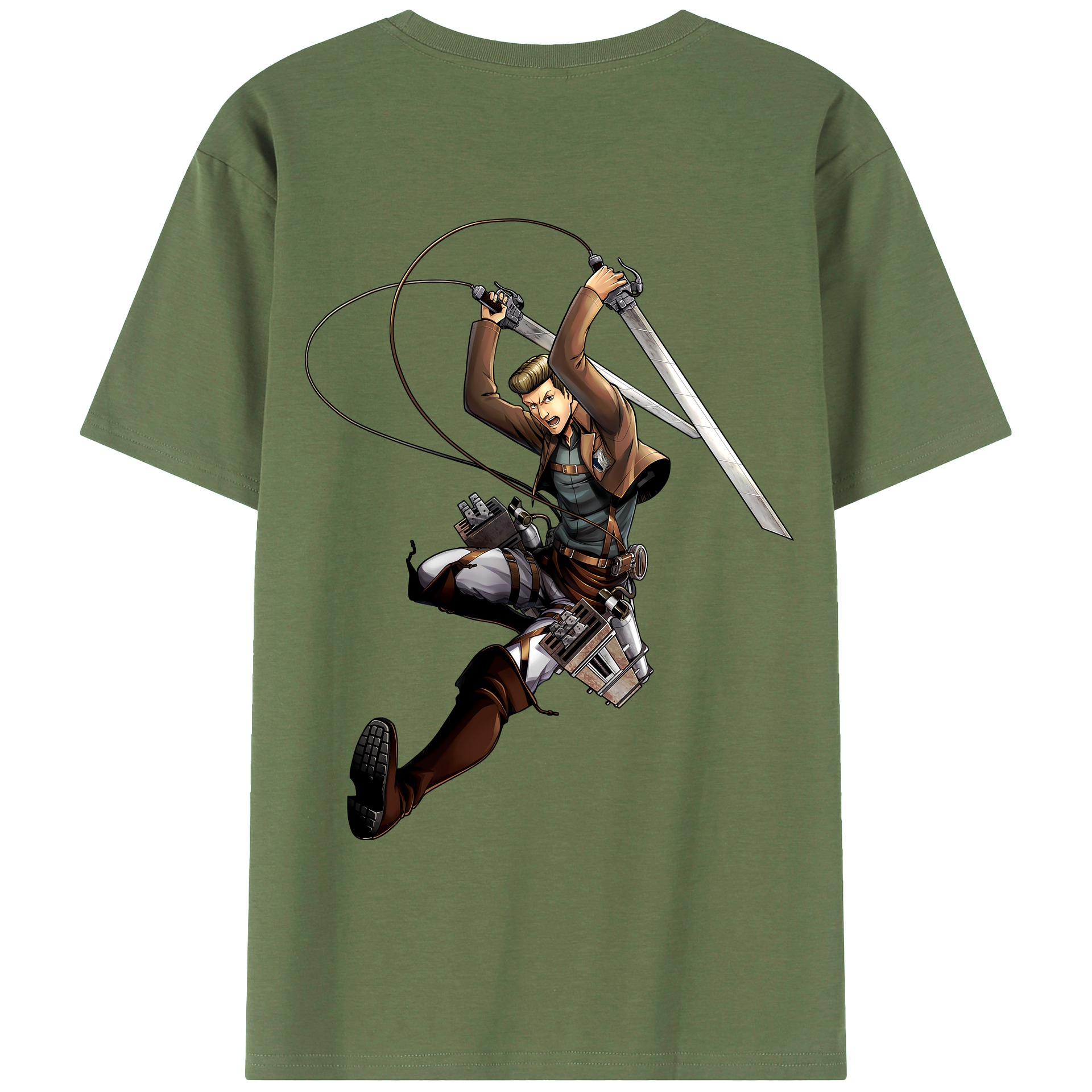 （画像用） 進撃の巨人 Attack on Titan 綿100％ メンズ半袖Tシャツ（バックプリント） 通気性